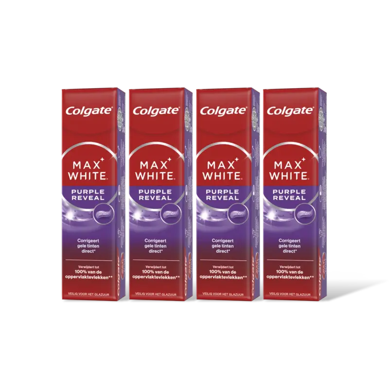Colgate Max white purple reveal 4-pack