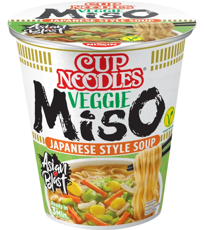 Nissin Cup noodles veggie miso Japanse style
