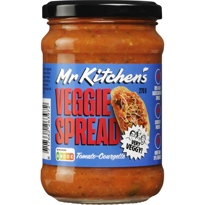Een afbeelding van Mister kitchen's Veggie spread tomaat courgette