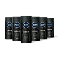 NIVEA Men deep clean shower gel 6-pack