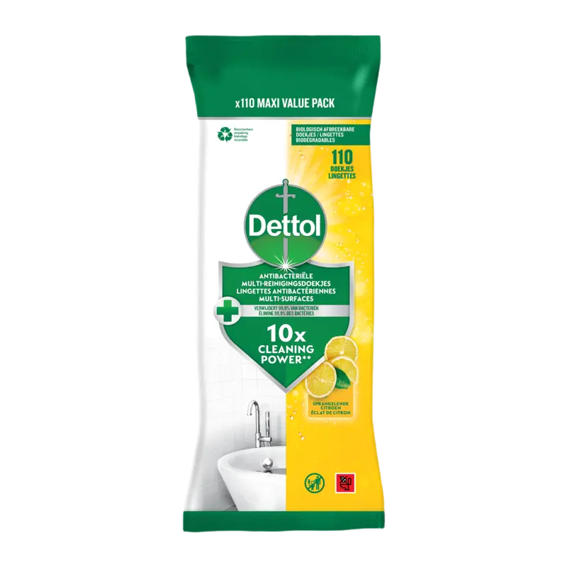 Dettol Antibacteriële schoonmaakdoekjes citroen