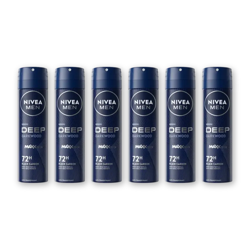 NIVEA Men deep black carbon anti-transp 6-pack