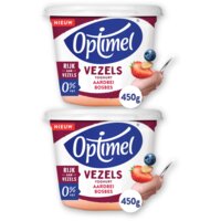 Optimel Yoghurt vezels aardbei blauwe bes 2-pck
