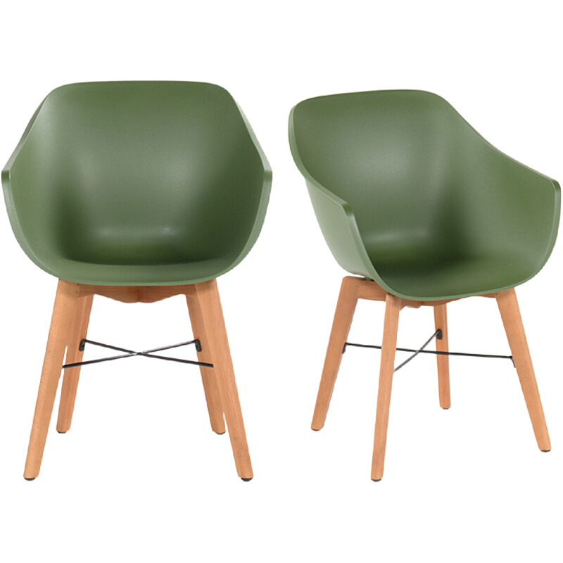 Een afbeelding van Hartman Tuinstoel royal hout olijf groen 2x