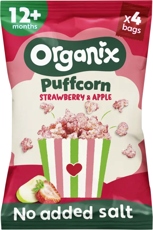 Puffcorn strawberry & apple 12m+