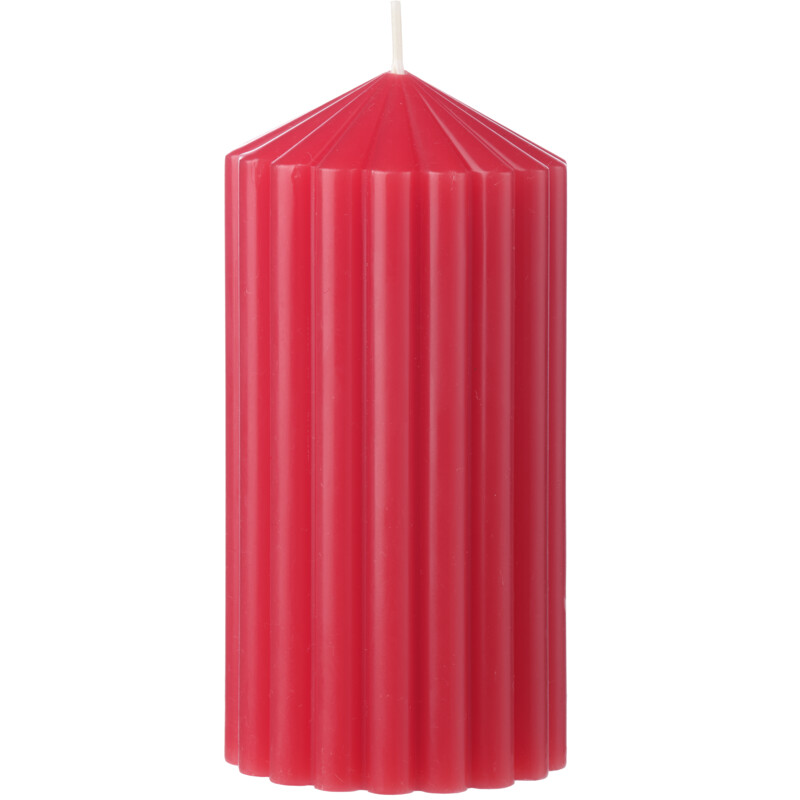 Een afbeelding van AH Excellent Vormkaars rond ribbel rood