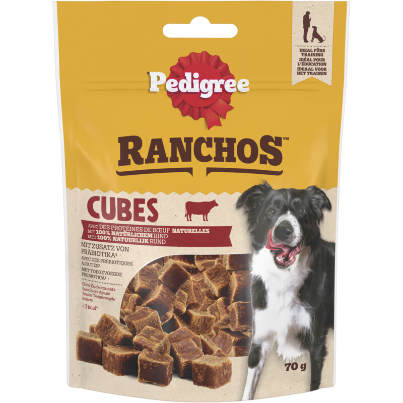 Een afbeelding van Pedigree Ranchos cubes rund