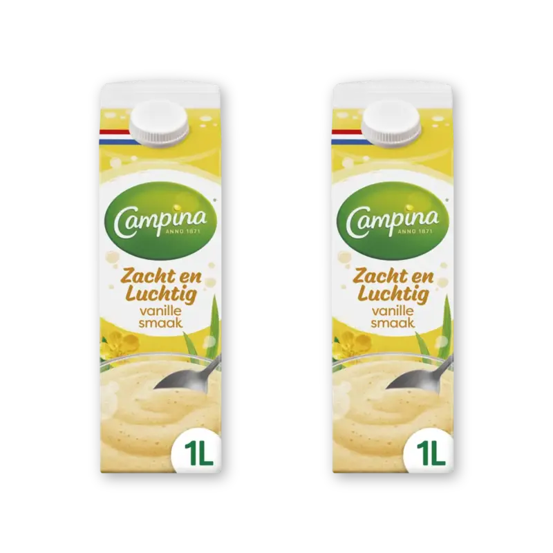 Campina Zacht & luchtig vanille smaak 2-pack