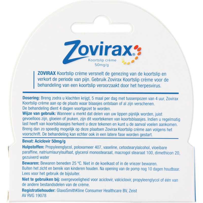 Een afbeelding van Zovirax Koortslip crème
