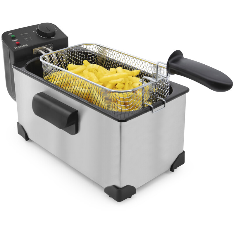 Een afbeelding van Tomado Frituurpan 3 liter zilver