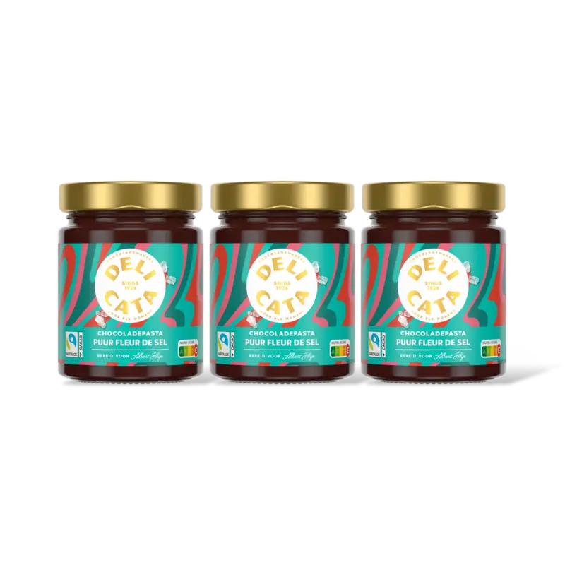 Delicata Chocoladepasta puur fleur de sel 3-pack