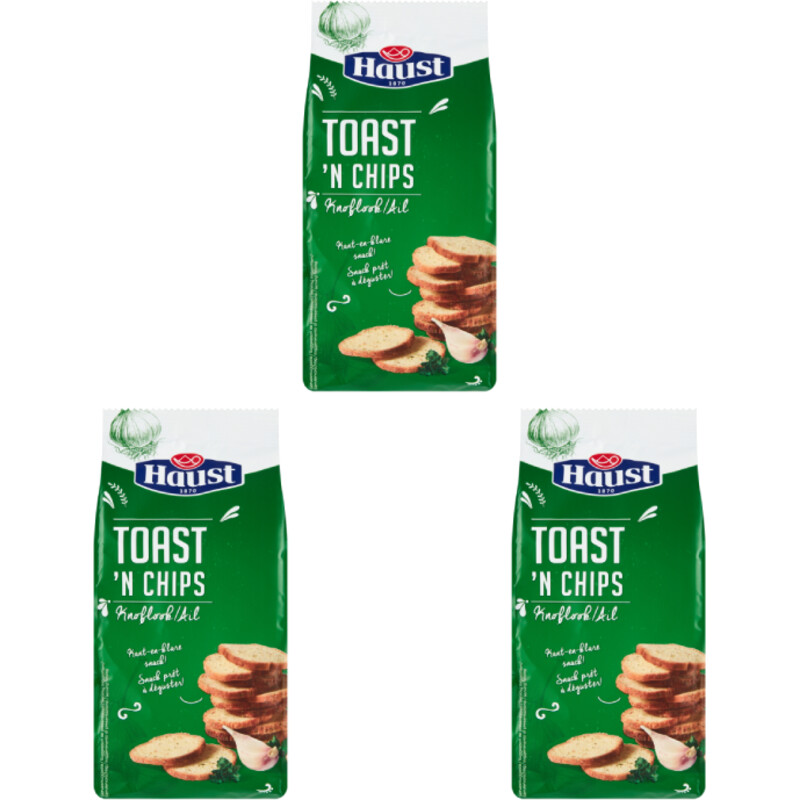 Een afbeelding van Haust Toast en chips knoflook 3-pack