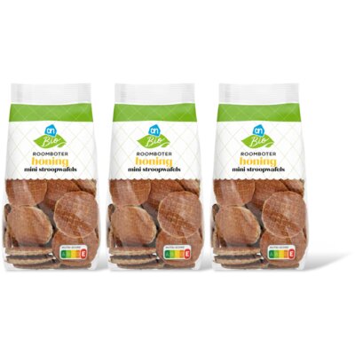 pdp-image-AH Biologisch Roomboter honing mini stroopwafels 3-pck