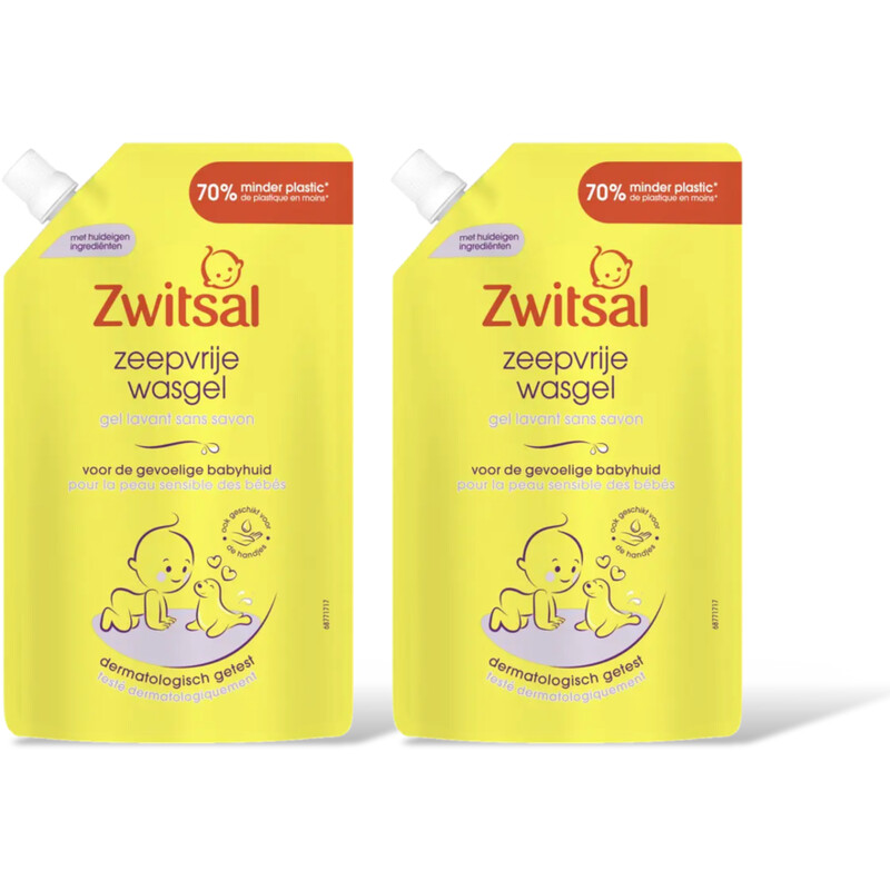 Zwitsal Baby zeepvrije wasgel navulpak 2-pack