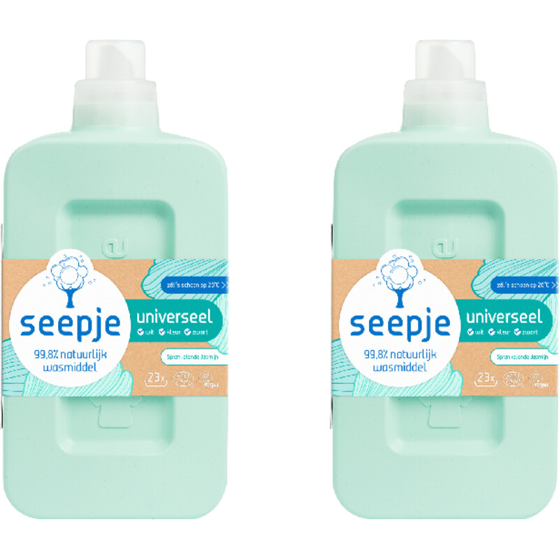 Een afbeelding van Seepje Wasmiddel universeel 2-pack