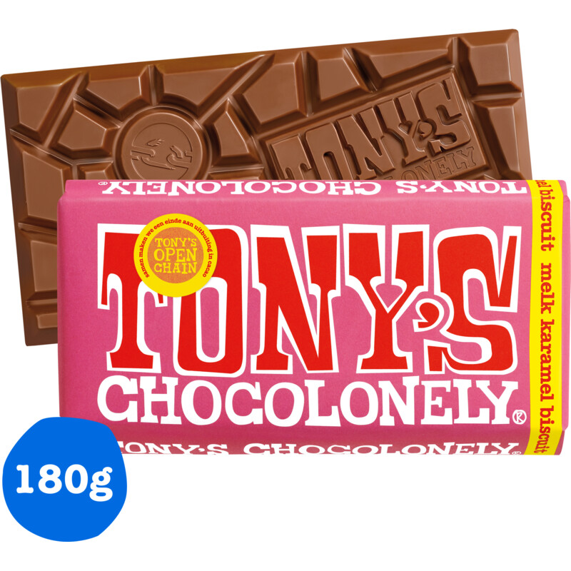 Een afbeelding van Tony's Chocolonely Reep melk karamel biscuit