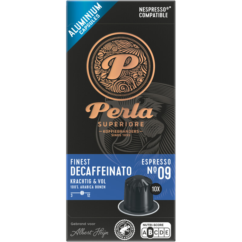 Een afbeelding van Perla Superiore Finest espresso decaffeinato capsules