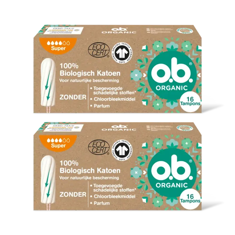 o.b. Organic cotton tampons super 2-pack
