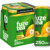 Een afbeelding van Fuze Tea Green ice tea mango chamomile 4-pack