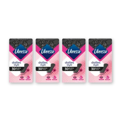 pdp-image-Libresse Dailies black inlegkruisjes 4-pack