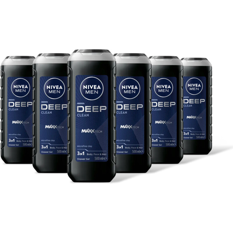 NIVEA Men deep clean shower gel 6-pack