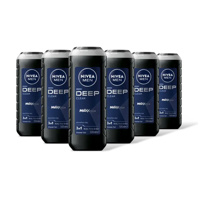 NIVEA Men deep clean shower gel 6-pack