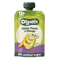 Organix Knijpfruit apple, peach & mango 12m+