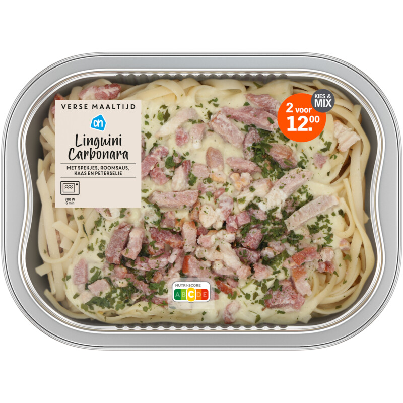Een afbeelding van AH Verse maaltijd linguini carbonara