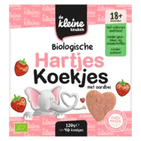 De Kleine Keuken Biologische hartjes koekjes aardbei 18m+