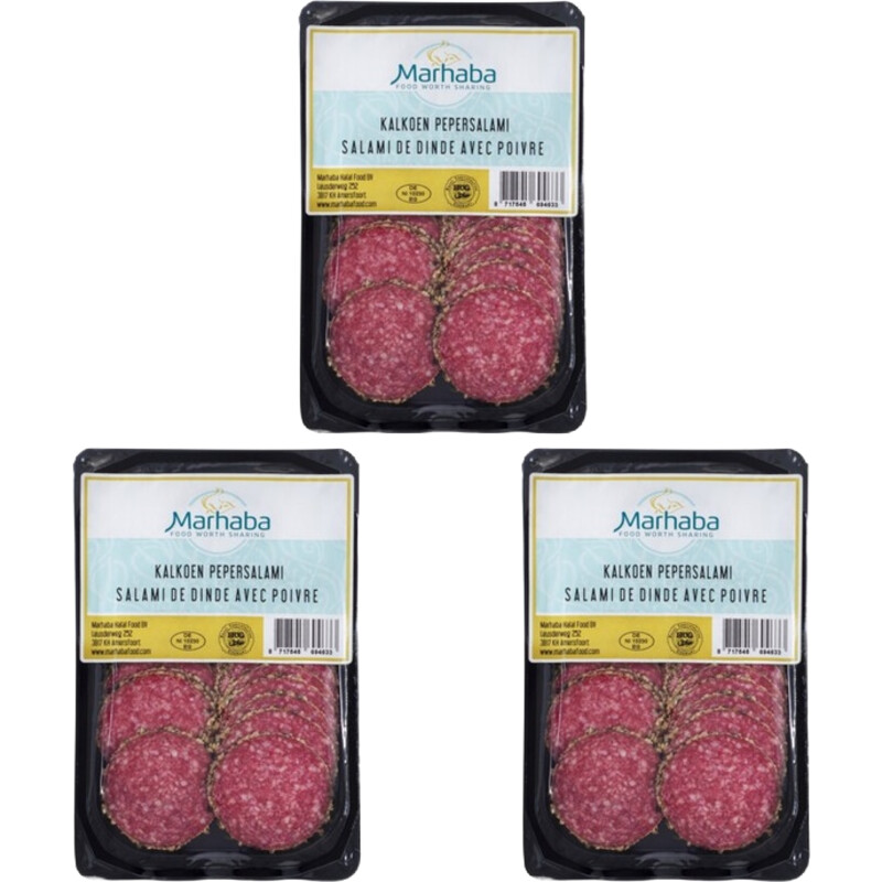 Een afbeelding van Marhaba Kalkoen pepersalami 3-pack
