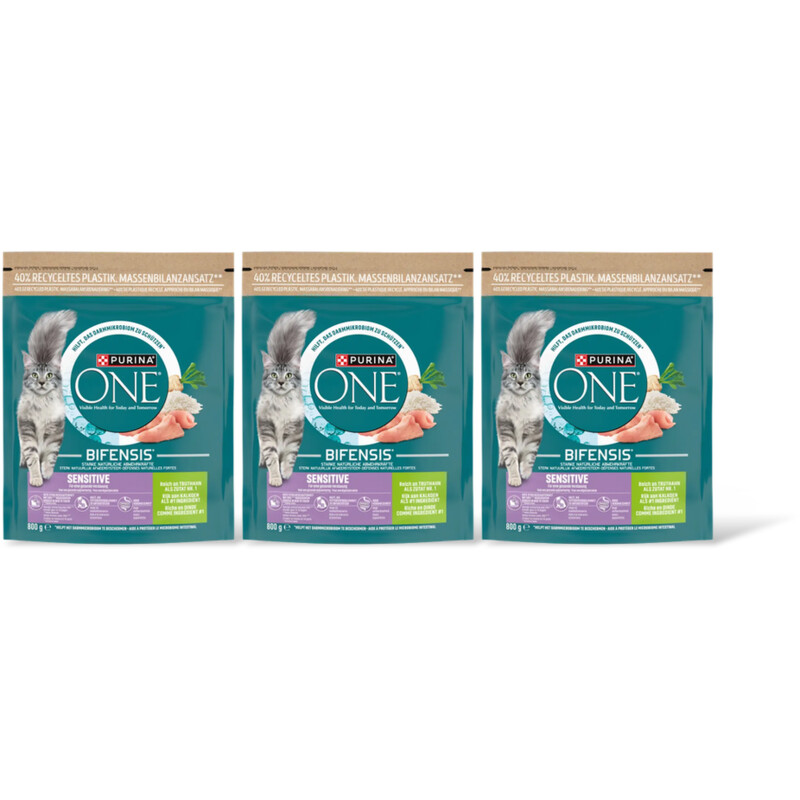 Purina ONE Sensitive rijk aan kalkoen 3-pack