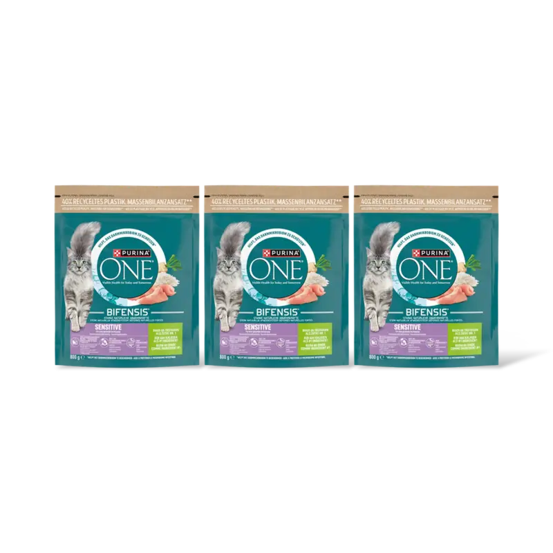 Purina ONE Sensitive rijk aan kalkoen 3-pack