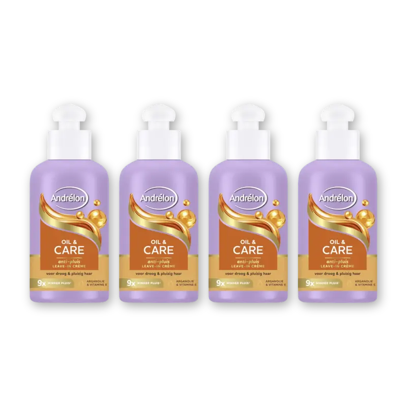 Andrélon Oil&care anti-pluis leave-incrème 4-pack