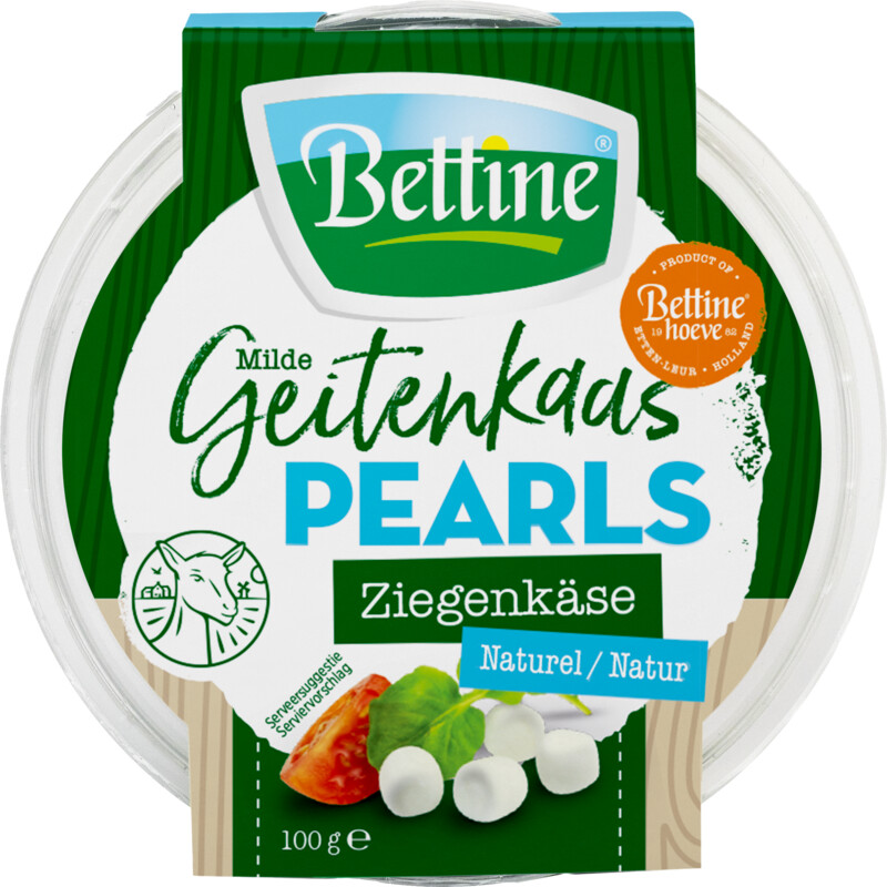 Een afbeelding van Bettine Milde geitenkaas pearls naturel