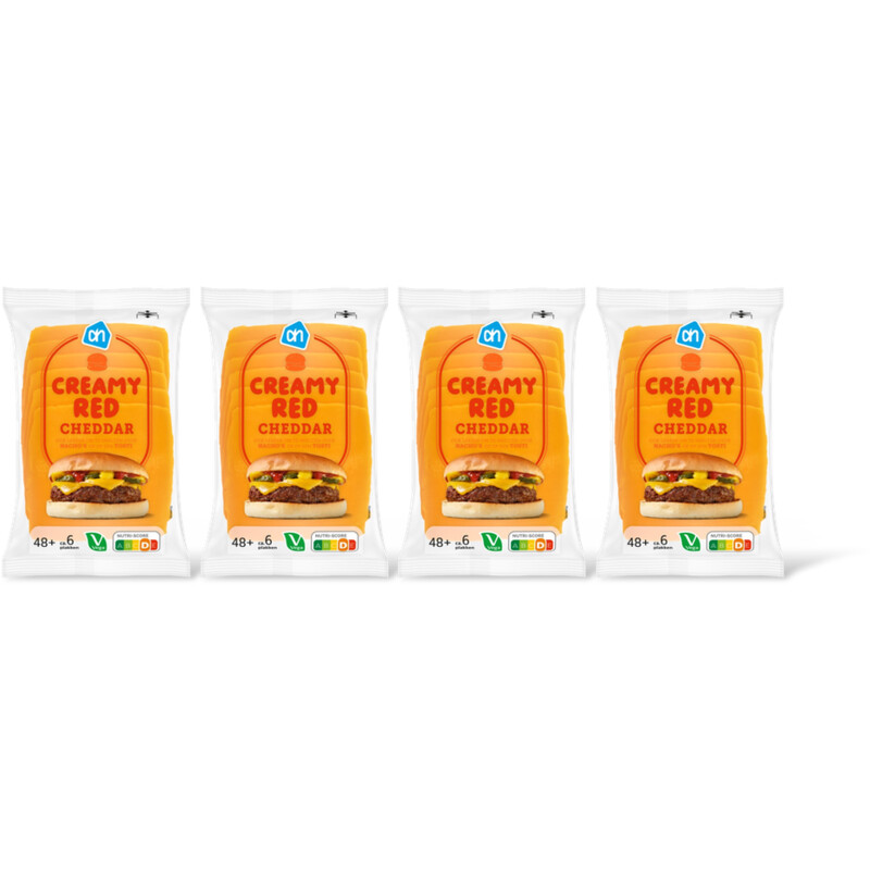 AH Creamy red cheddar 48+ plakken 4-pack