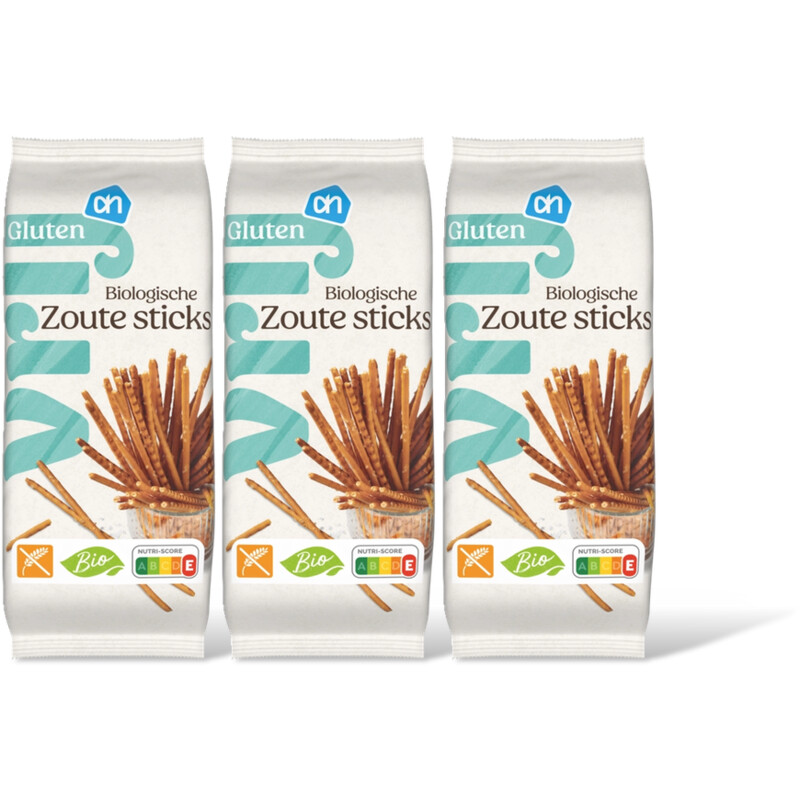 AH Glutenvrij Biologische zoute sticks 3-pack