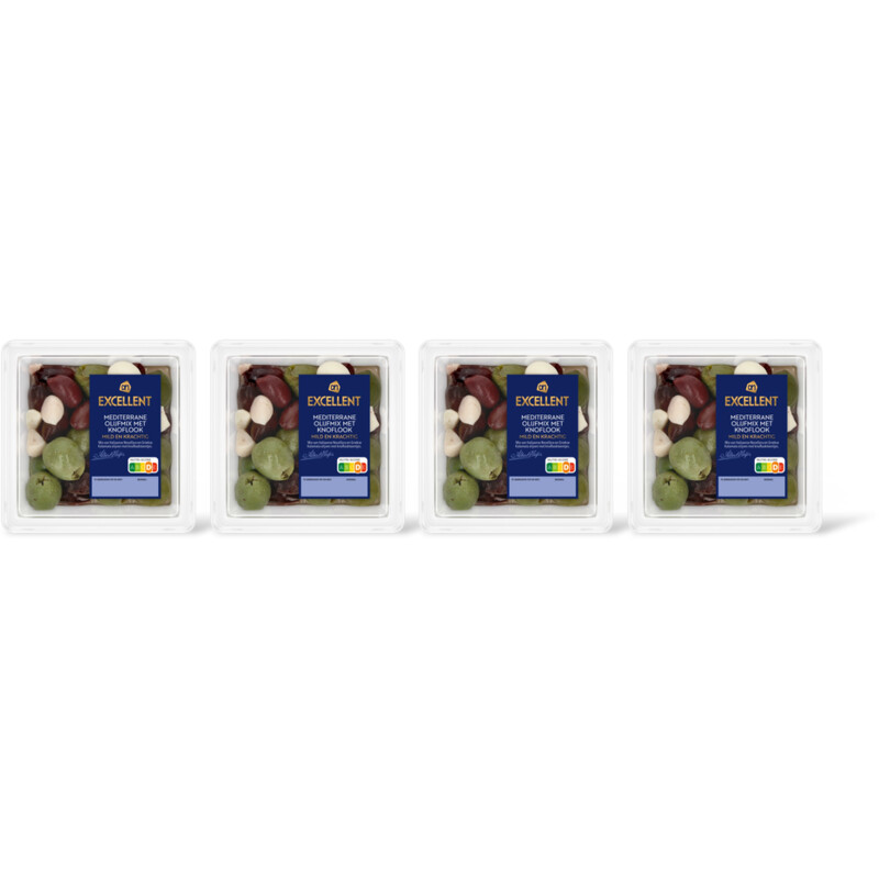 AH Excellent Mediterrane olijfmix met knoflook 4-pack
