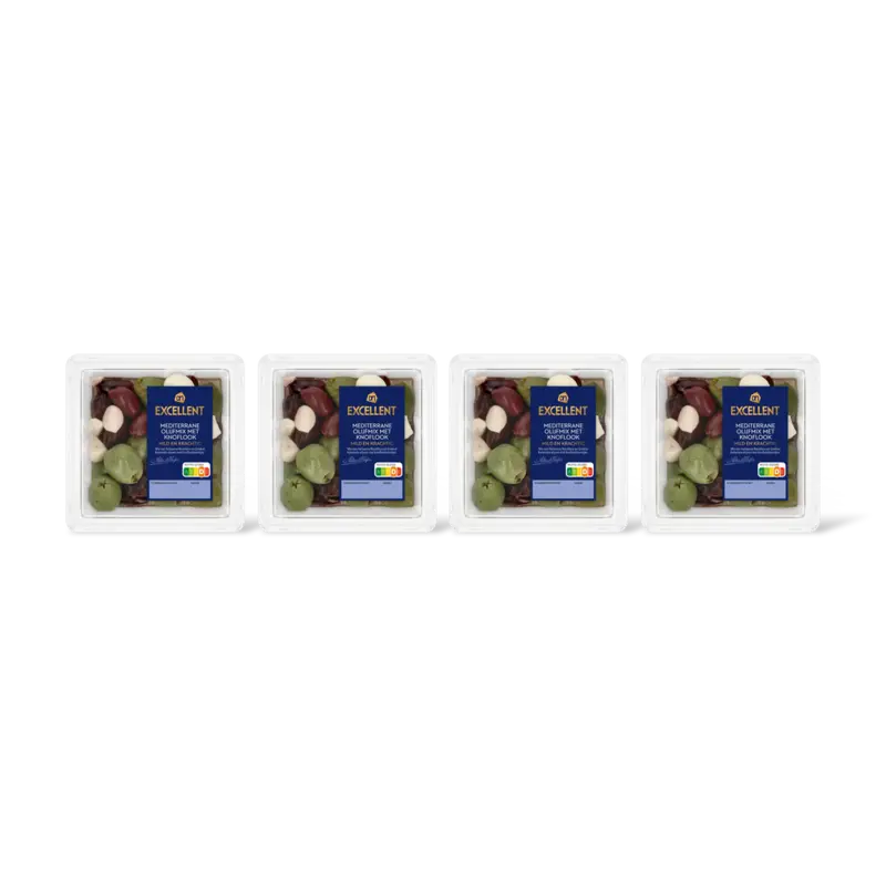 Mediterrane olijfmix met knoflook 4-pack