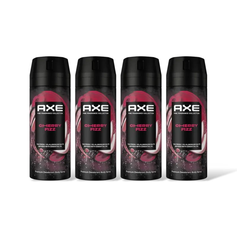 Axe Cherry fizz deodorant bodyspray 4-pack