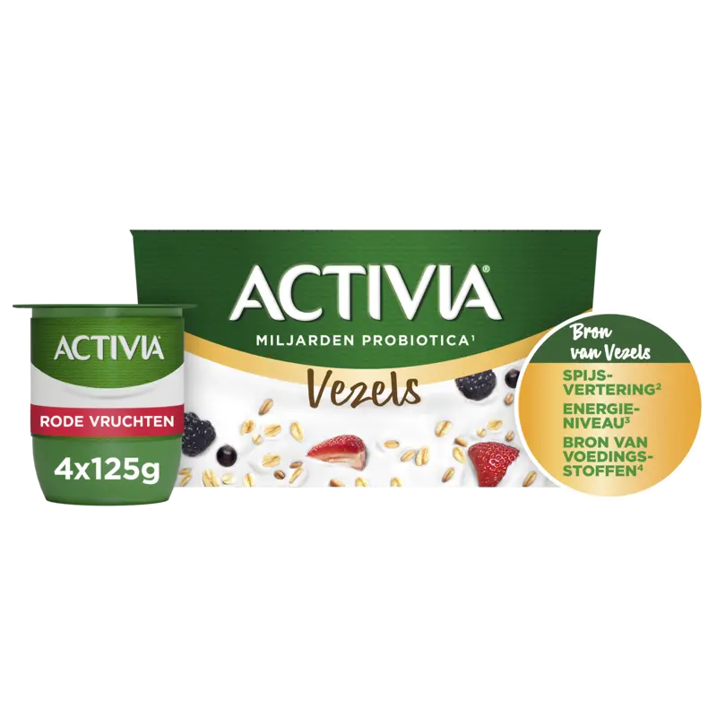 Activia Yoghurt vezels rode vruchten 4-pack