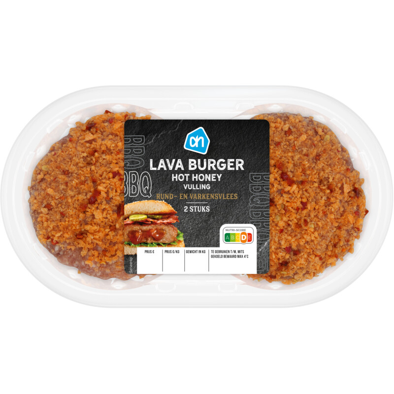 AH BBQ lava burger hot honey