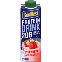 Een afbeelding van CoolBest Protein drink strawberry