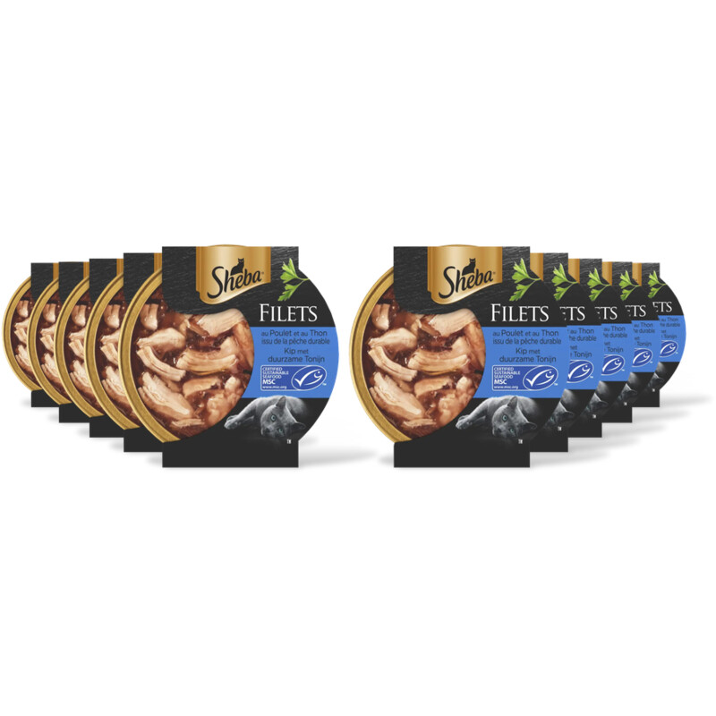 Sheba Filets kip met duurzame tonijn 10-pack