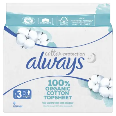 pdp-image-Always Organic cotton night maandverband