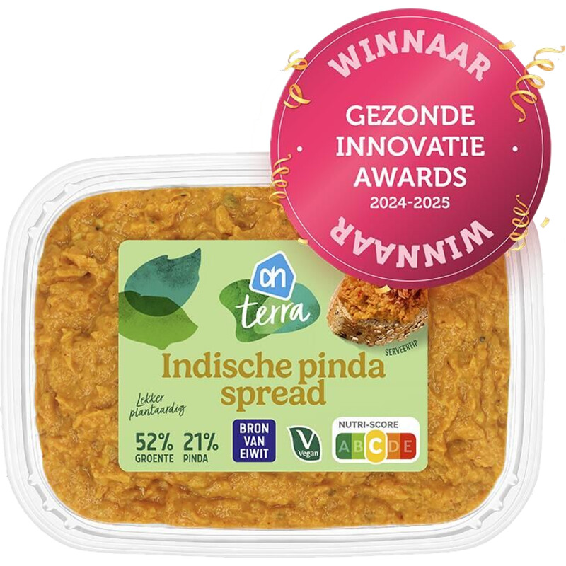 Een afbeelding van AH Terra Plantaardig Indische pinda spread