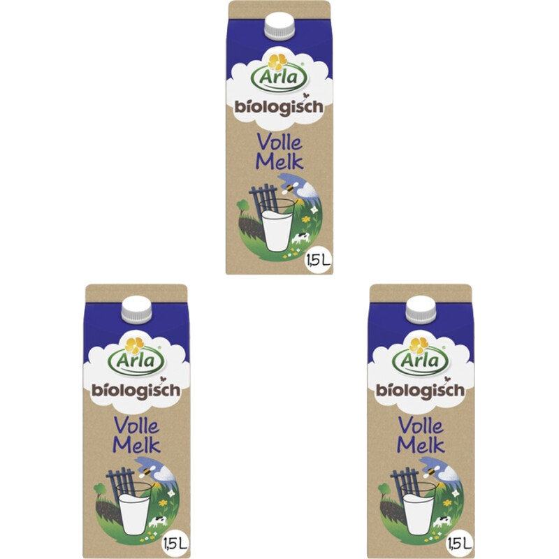 Een afbeelding van Arla Biologisch volle melk 3-pack