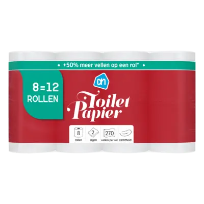 pdp-image-AH Toiletpapier 2-laags 8=12 rollen