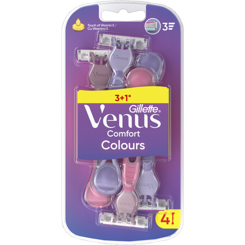 Gillette Venus Comfort colours 3+1 scheermesjes