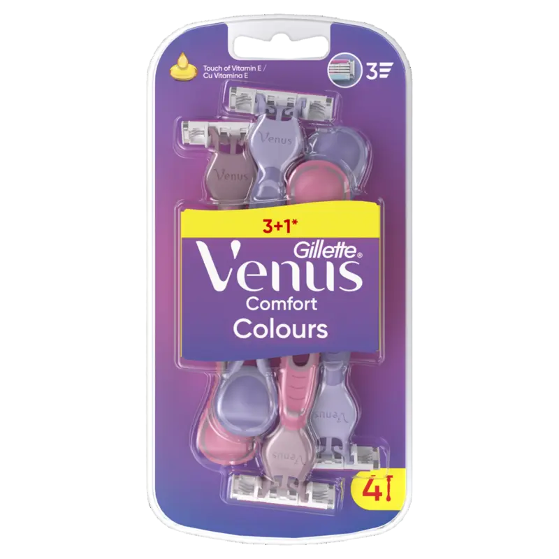 Venus Comfort Colours Scheermessen 4 Stuks