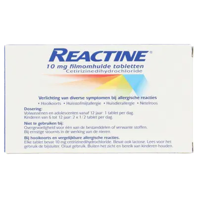 pdp-image-Reactine Hooikoortstabletten cetirizine 10mg
